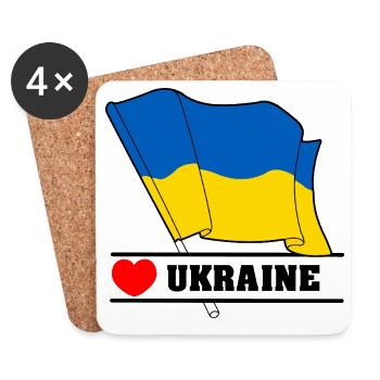 UKRAINE Herz - Untersetzer (4er-Set) - Weiß - Vorne