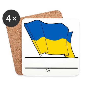 UKRAINE – Namensraum - Untersetzer (4er-Set) - Weiß - Vorne