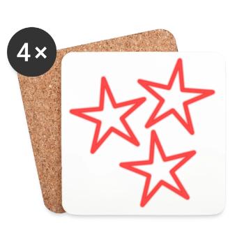 STAR. VALENTINE'S DAY. HEART. I LOVE YOU. I LOVE - Coasters (set of 4) - white - Front