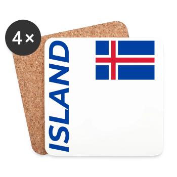 Fjaðrárgljúfur - Dessous de verre (lot de 4) - blanc - Devant
