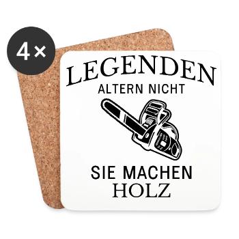 Legends Make Wood Saying - Coasters (set of 4) - white - Front