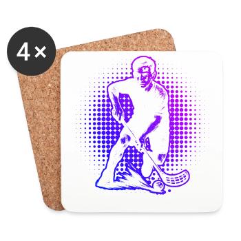 Un motif de floorball clair pour chaque jour - Dessous de verre (lot de 4) - blanc - Devant