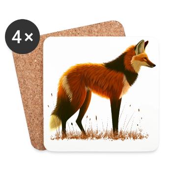 Maned wolf - Coasters (set of 4) - white - Front