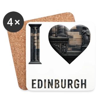 I Love Edinburgh – Stone City Architecture - Untersetzer (4er-Set) - Weiß - Vorne