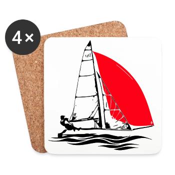 Régate de Voilier Dériveur Jeunesse 29er Voilière - Dessous de verre (lot de 4) - blanc - Devant
