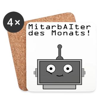 Employé du mois - Dessous de verre (lot de 4) - blanc - Devant
