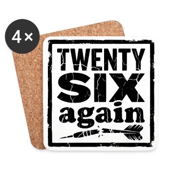 Darts bag 26 points miss - Coasters (set of 4) - white - Front