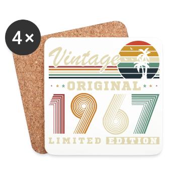 Originaler Vintage-Retro-Geburtstag von 1967 - Untersetzer (4er-Set) - Weiß - Vorne