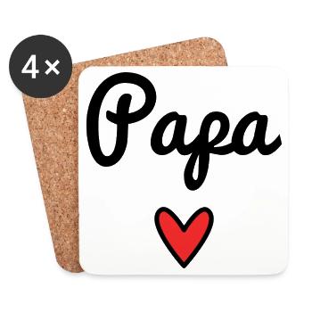 VALENTINSTAG. PAPA. VATERTAG. ALLES GUTE ZUM GEBURTSTAG - Untersetzer (4er-Set) - Weiß - Vorne