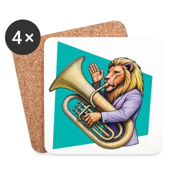 TUBIST – Ton & Bild - Untersetzer (4er-Set) - Weiß - Vorne