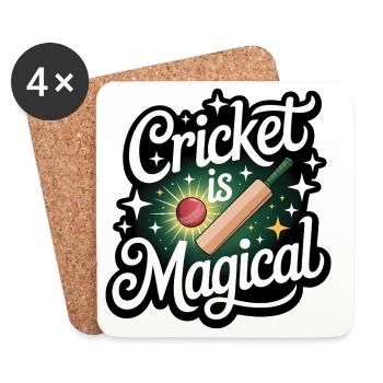 Drôle de cricket : Jeu de cricket vintage - Dessous de verre (lot de 4) - blanc - Devant