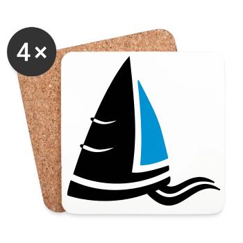 SeeLuft Segel Wappen Segelboot Logo Segelsport - Untersetzer (4er-Set) - Weiß - Vorne