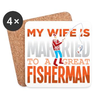 Angler Fisherman Petri Disciple Saying Fishing Funny - Coasters (set of 4) - white - Front