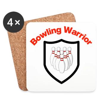 Bowling Warrior, Pin Hunter, Strike, Pin Army - Coasters (set of 4) - white - Front