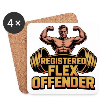 Registered Flex Offender - Funny Gym Tshirt - Untersetzer (4er-Set) - Weiß - Vorne