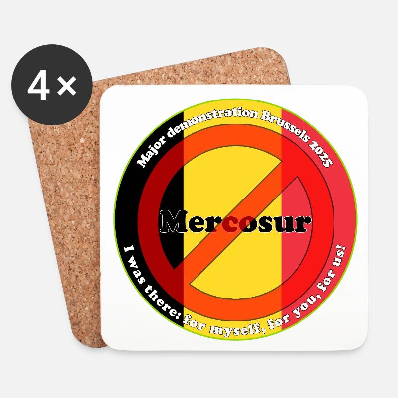 Bauernprotest gegen Mercosur - Untersetzer (4er-Set) - Weiß