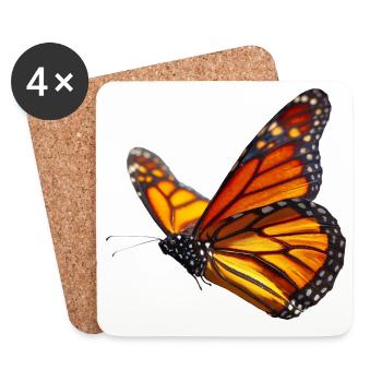 Monarchfalter im Flug Natur Design - Untersetzer (4er-Set) - Weiß - Vorne