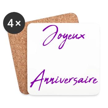 SAINT VALENTIN. JOYEUX ANNIVERSAIRE - Dessous de verre (lot de 4) - blanc - Devant