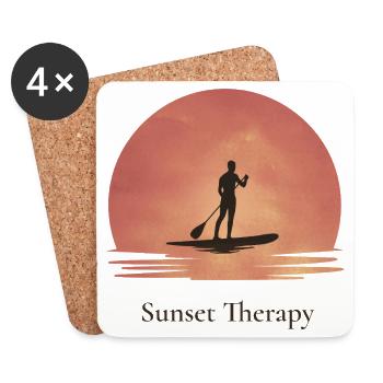 Sunset Therapy – Tranquility by the water - Coasters (set of 4) - white - Front