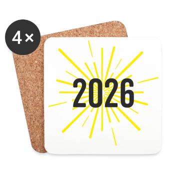 Start of the year 2026 rockets - Coasters (set of 4) - white - Front