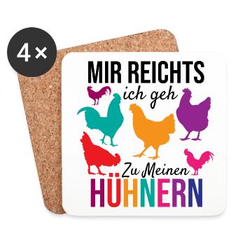 I've had enough, I'm going to my chickens, gift - Coasters (set of 4) - white - Front