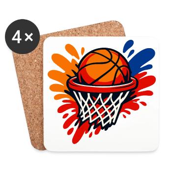 Basketball Hoop Splash Burst - Coasters (set of 4) - white - Front