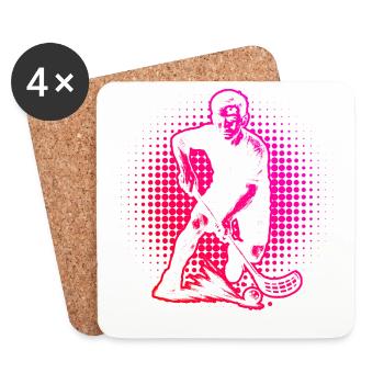 Pure floorball focus - Coasters (set of 4) - white - Front