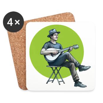 MANDOLIN - sound & vision - Coasters (set of 4) - white - Front