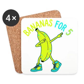 Bananas For 5 Dabbing Banana - Coasters (set of 4) - white - Front