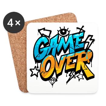 Fin du jeu Splash Néon - Dessous de verre (lot de 4) - blanc - Devant