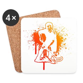 Simple floorball idea for floorball - Coasters (set of 4) - white - Front