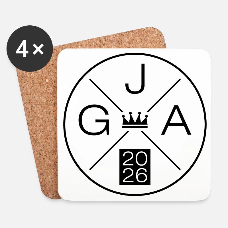 Jga 2026 Junggesellenabschied Krone Symbol - Untersetzer (4er-Set) - Weiß