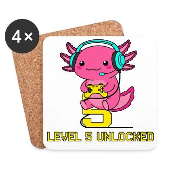 Joueur Axolotl de niveau 5 débloqué - Dessous de verre (lot de 4) - blanc - Devant