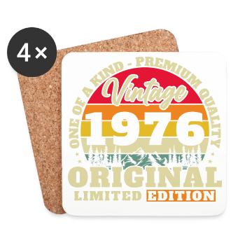 1976 Vintage Retro Birthday Gift - Coasters (set of 4) - white - Front