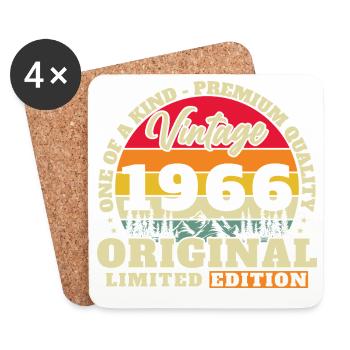 1966 Vintage Rétro Cadeau D'anniversaire - Dessous de verre (lot de 4) - blanc - Devant