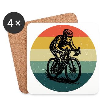 Funny road bike motif - Coasters (set of 4) - white - Front
