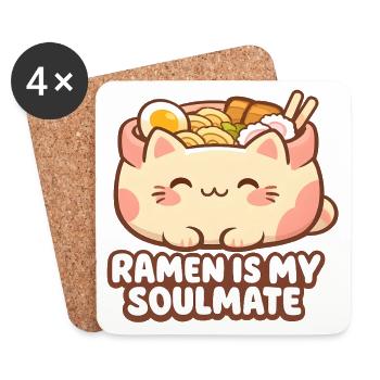 Ramen noodles is my soulmate - Coasters (set of 4) - white - Front