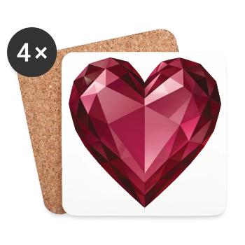 RUBIN HEART – Frieden und Liebe - Untersetzer (4er-Set) - Weiß - Vorne