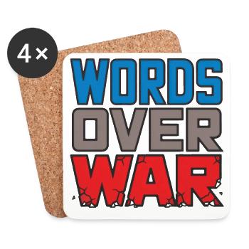 WORDS OVER WAR #2 - let's talk - Dessous de verre (lot de 4) - blanc - Devant