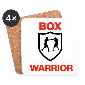 Guerrier Boîte – Mode Combat, Boxe, Arène - Dessous de verre (lot de 4) - blanc - Devant