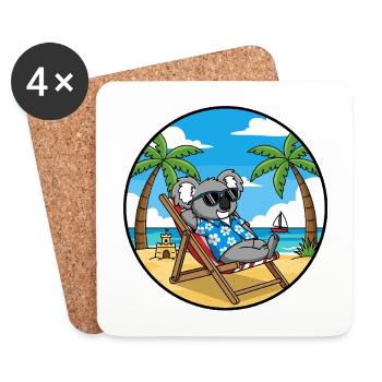 Coole Koala-Strandferien-Sommerstimmung - Untersetzer (4er-Set) - Weiß - Vorne