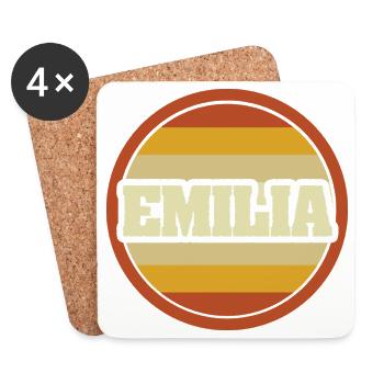 First name Emilia - Coasters (set of 4) - white - Front