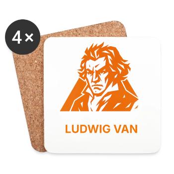 Un peu de l’ancienne camionnette Ludwig - Dessous de verre (lot de 4) - blanc - Devant