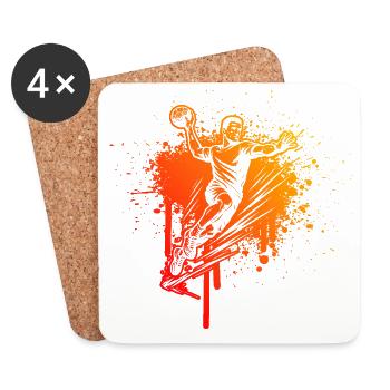 Funny handball motif for men - Coasters (set of 4) - white - Front