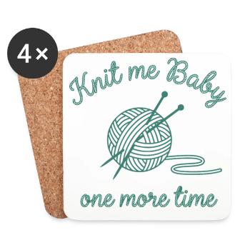Tricote-moi bébé Sweat à capuche amusant pour fans de tricots - Dessous de verre (lot de 4) - blanc - Devant