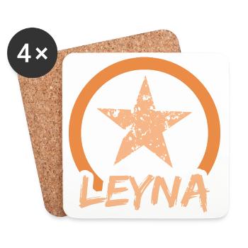 First name Leyna - Coasters (set of 4) - white - Front