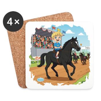 Bouno monte à cheval - Little Rider Comic - Dessous de verre (lot de 4) - blanc - Devant