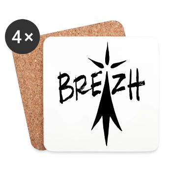 Black Breizh ermine pattern - Coasters (set of 4) - white - Front