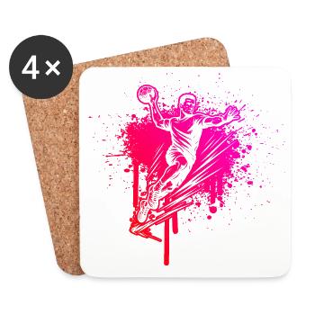 Œuvres propres de handball pour le handball masculin - Dessous de verre (lot de 4) - blanc - Devant