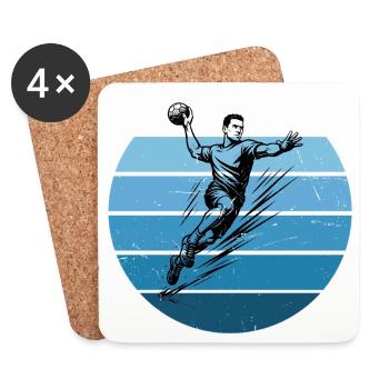 Handball Love to Wear pour les hommes - Dessous de verre (lot de 4) - blanc - Devant